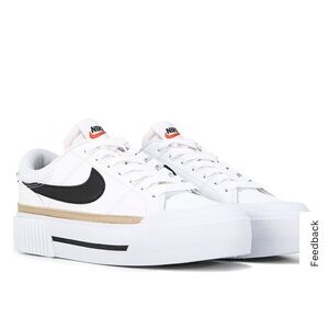 Nike White and Black Court Vision Sneakers worn twice